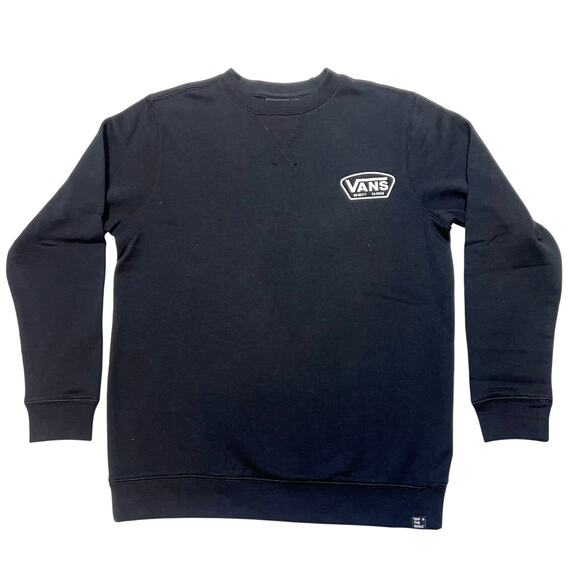 Vans Off The Wall Classic Pullover Sweater Youth Medium Black Sweatshirt New - Picture 1 of 6